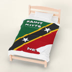 Saint Kitts & Nevis Flag Velveteen Plush Blanket - Irie Blues Boutique