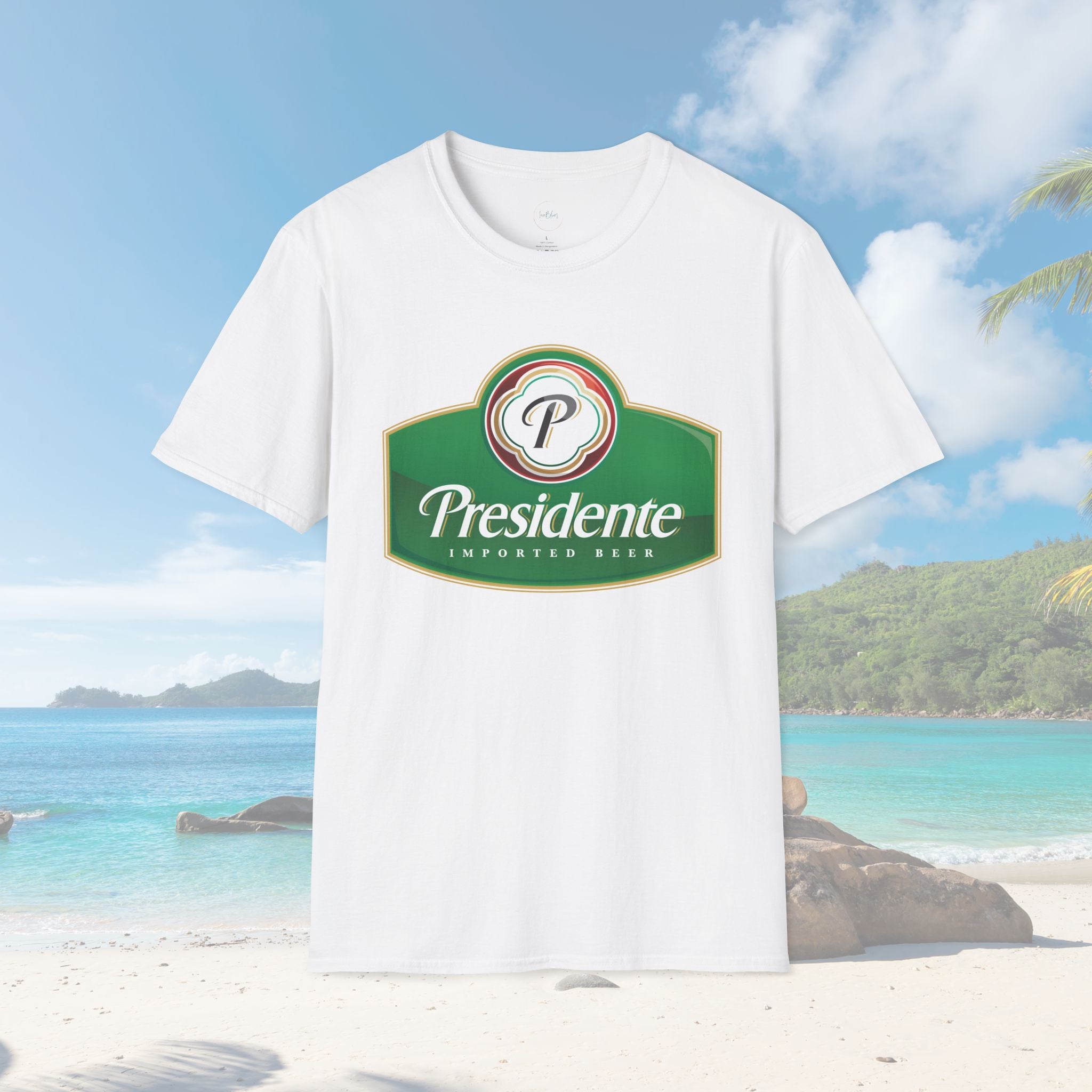 Dominican Republic Presidente Beer Logo Unisex T-Shirt - Irie Blues Boutique