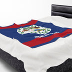 Belize Flag Velveteen Plush Blanket - Irie Blues Boutique