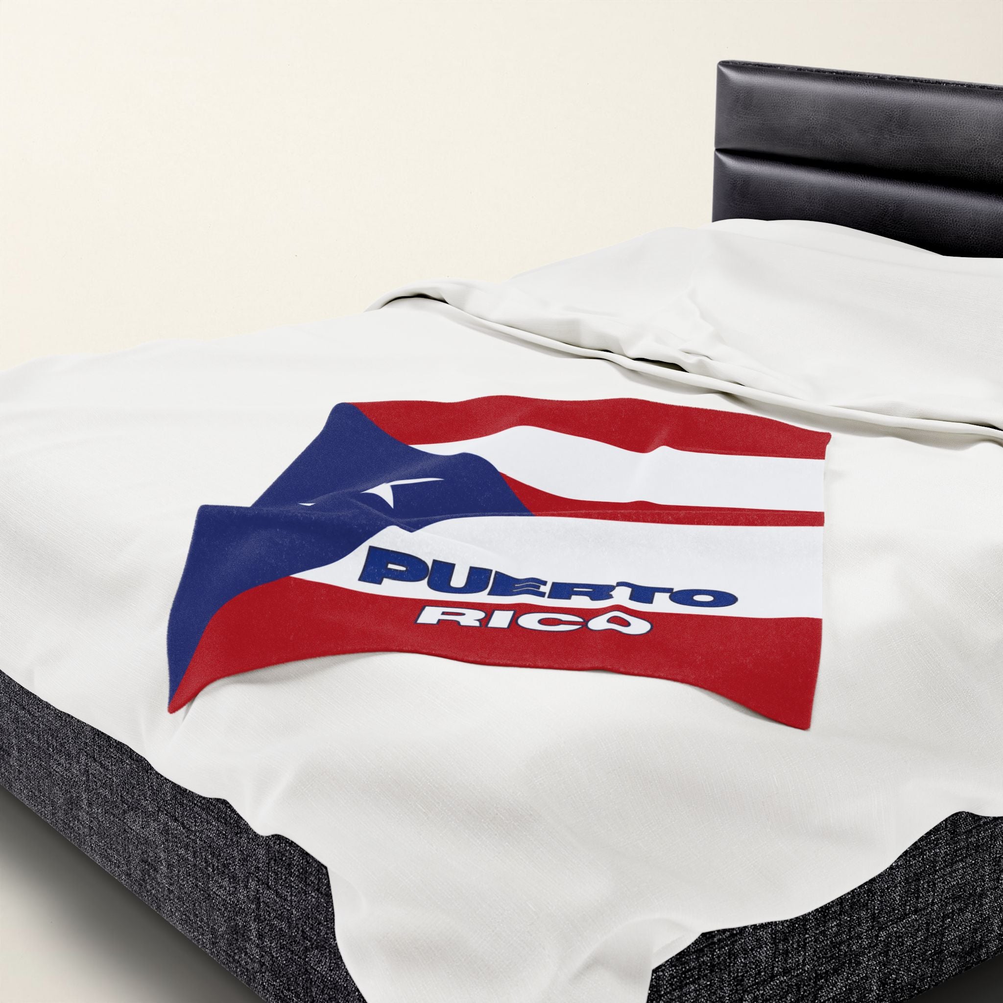 Puerto Rico Flag Velveteen Plush Blanket - Irie Blues Boutique