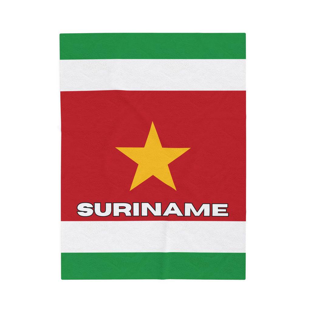 Suriname Flag Velveteen Plush Blanket - Irie Blues Boutique
