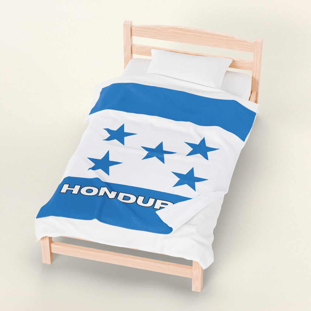 Honduras Flag Velveteen Plush Blanket - Irie Blues Boutique
