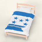 Honduras Flag Velveteen Plush Blanket - Irie Blues Boutique