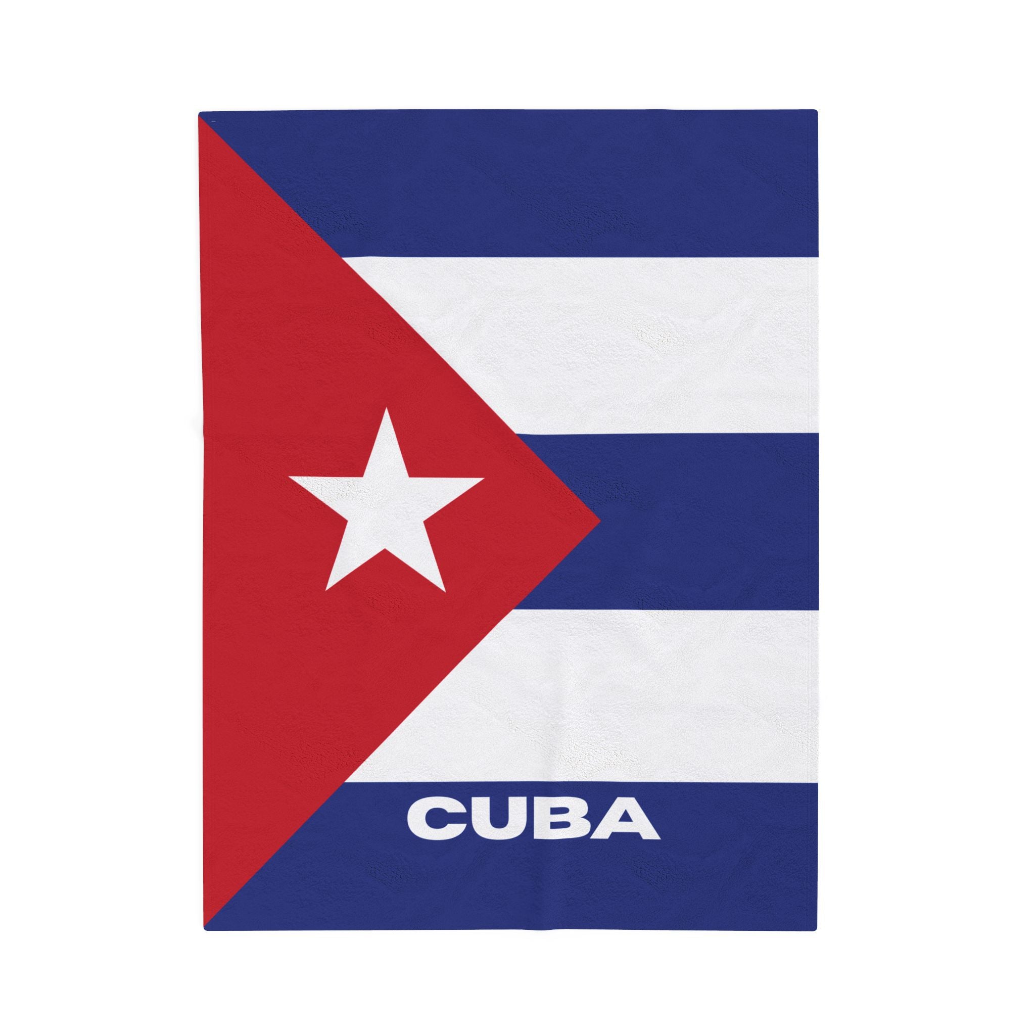 Cuba Flag Velveteen Plush Blanket - Irie Blues Boutique