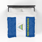 Nicaragua Flag Velveteen Plush Blanket - Irie Blues Boutique