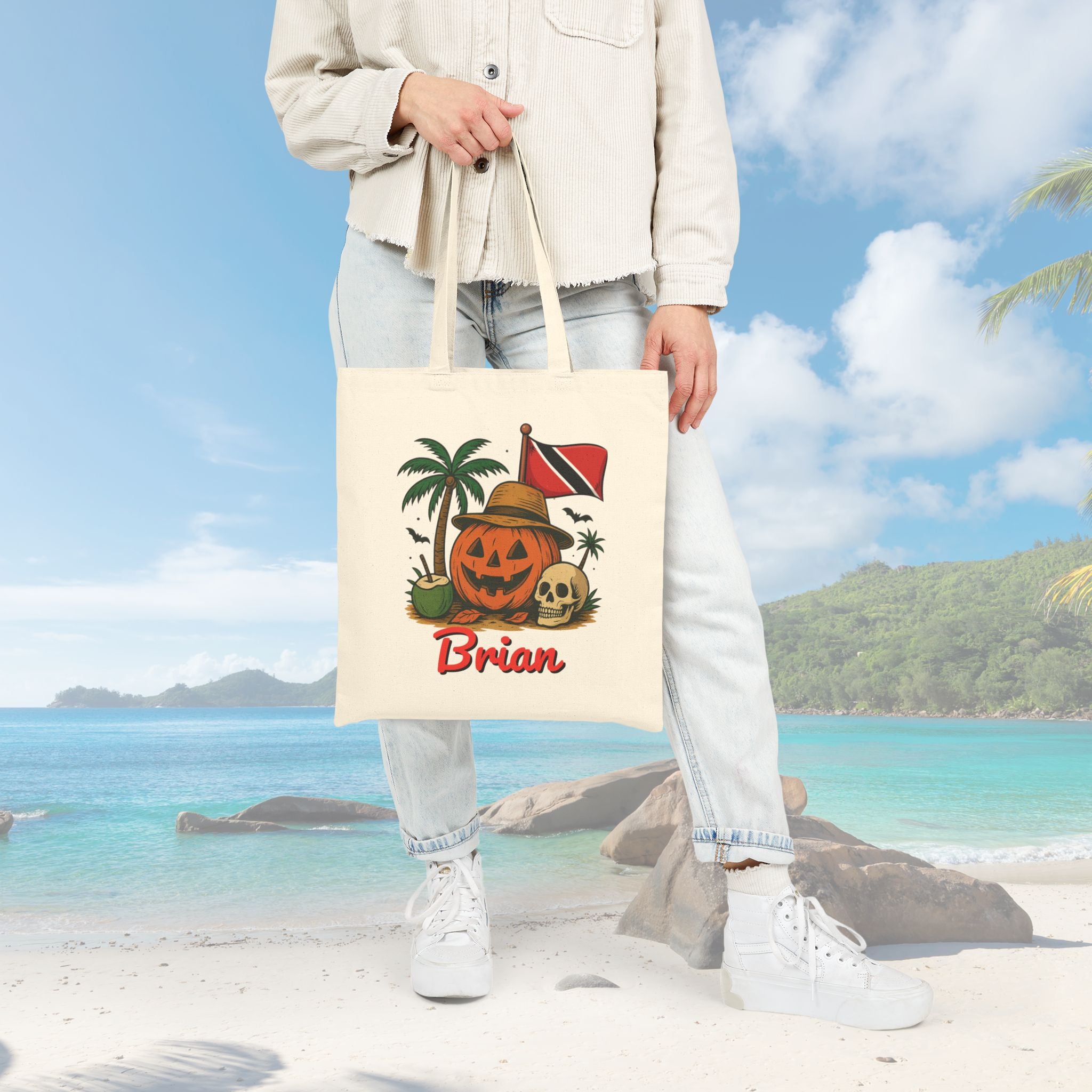 Personalized Caribbean Flag Trick Or Treat Bag