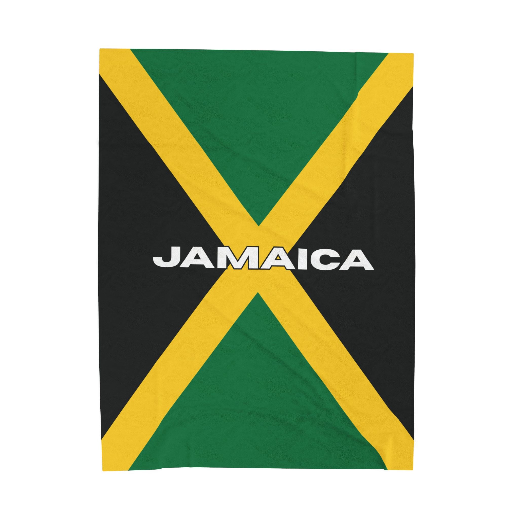 Jamaica Flag Velveteen Plush Blanket - Irie Blues Boutique