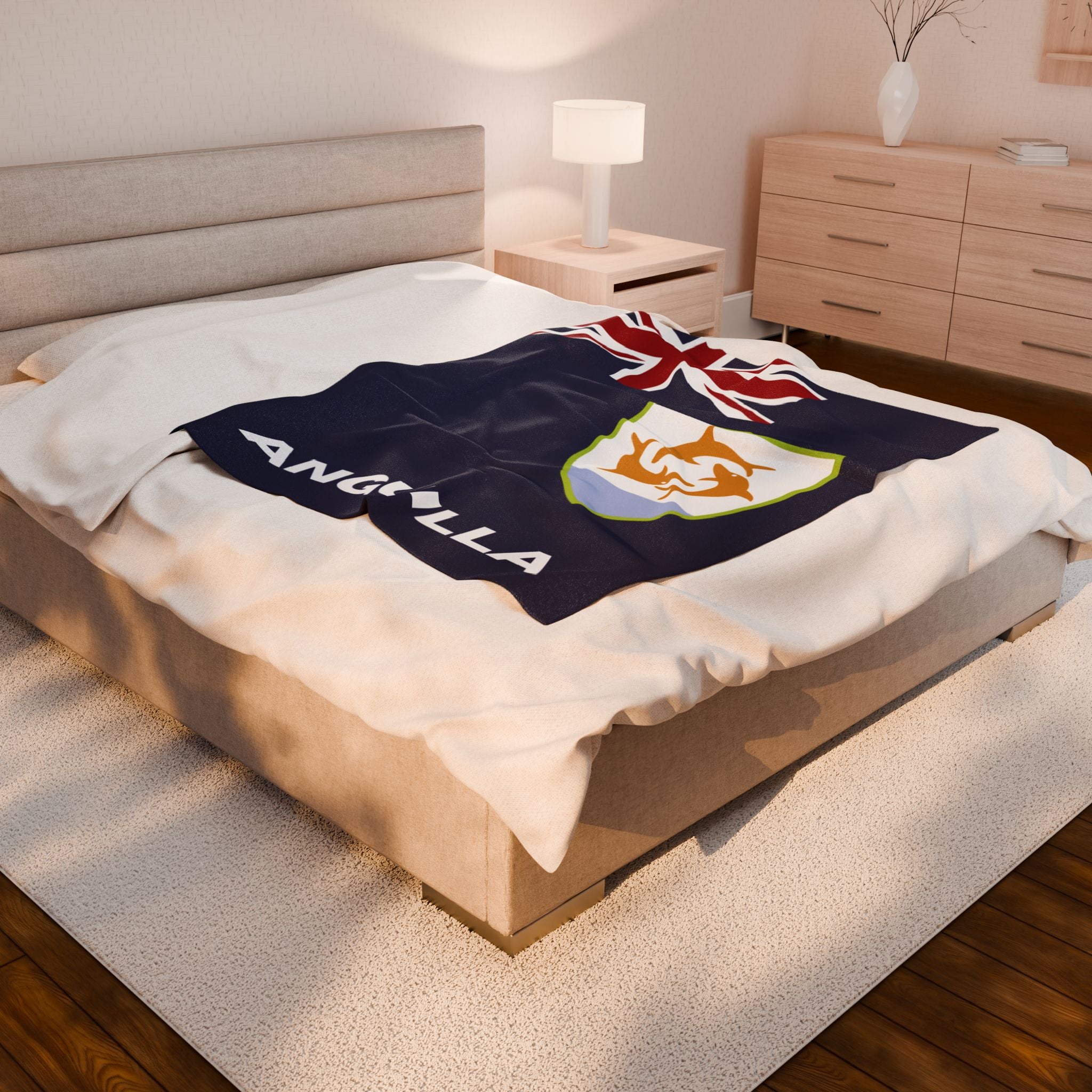 Anguilla Flag Velveteen Plush Blanket