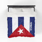 Cuba Flag Velveteen Plush Blanket - Irie Blues Boutique