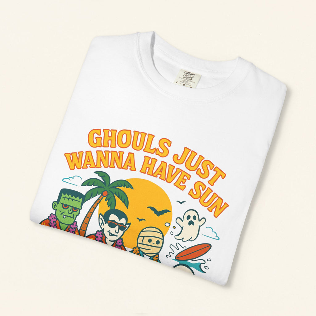 Halloween Beach Party T-Shirt, Fun Graphic Tee, Ghouls Just Wanna Have Sun Shirt, Unisex Casual Tee, Summer Vibes Shirt - Irie Blues Boutique