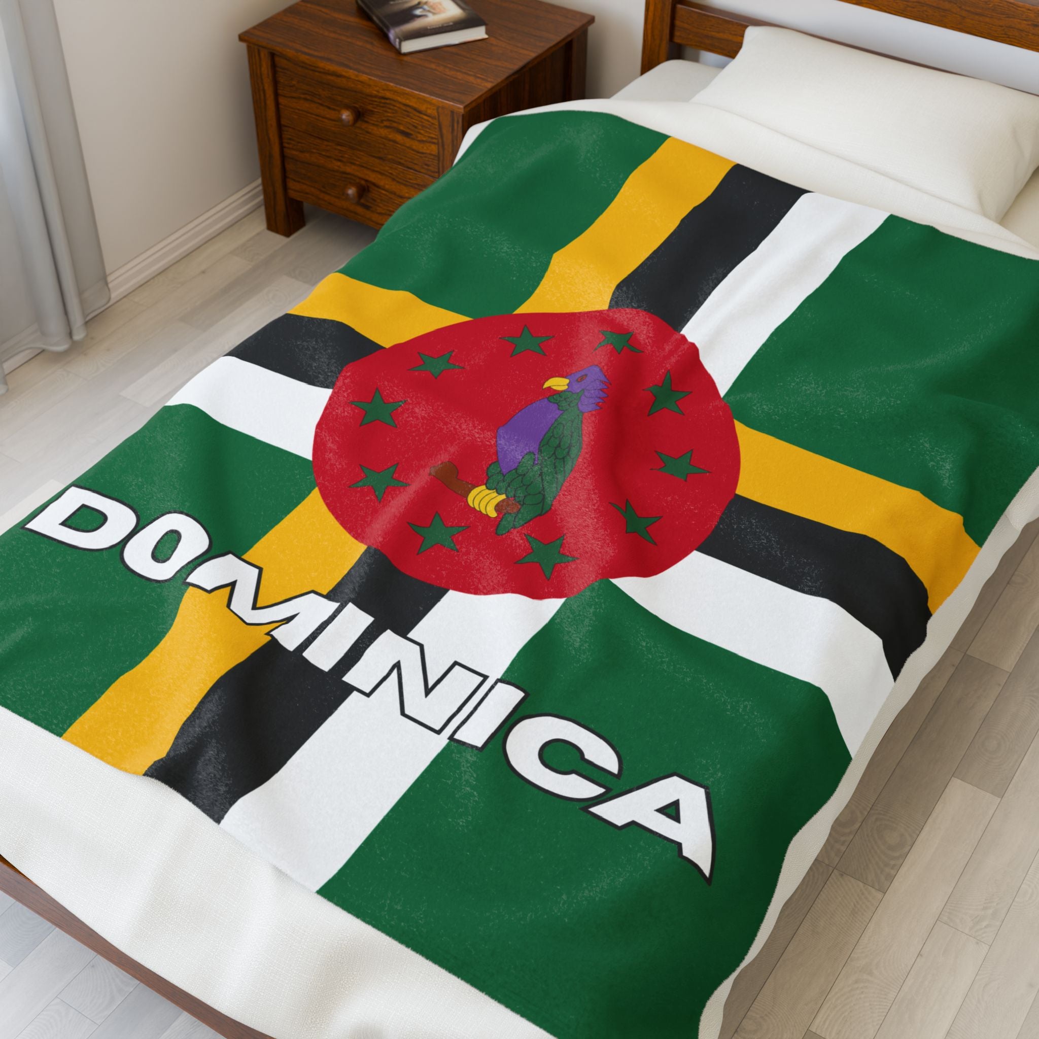 Dominica Flag Velveteen Plush Blanket