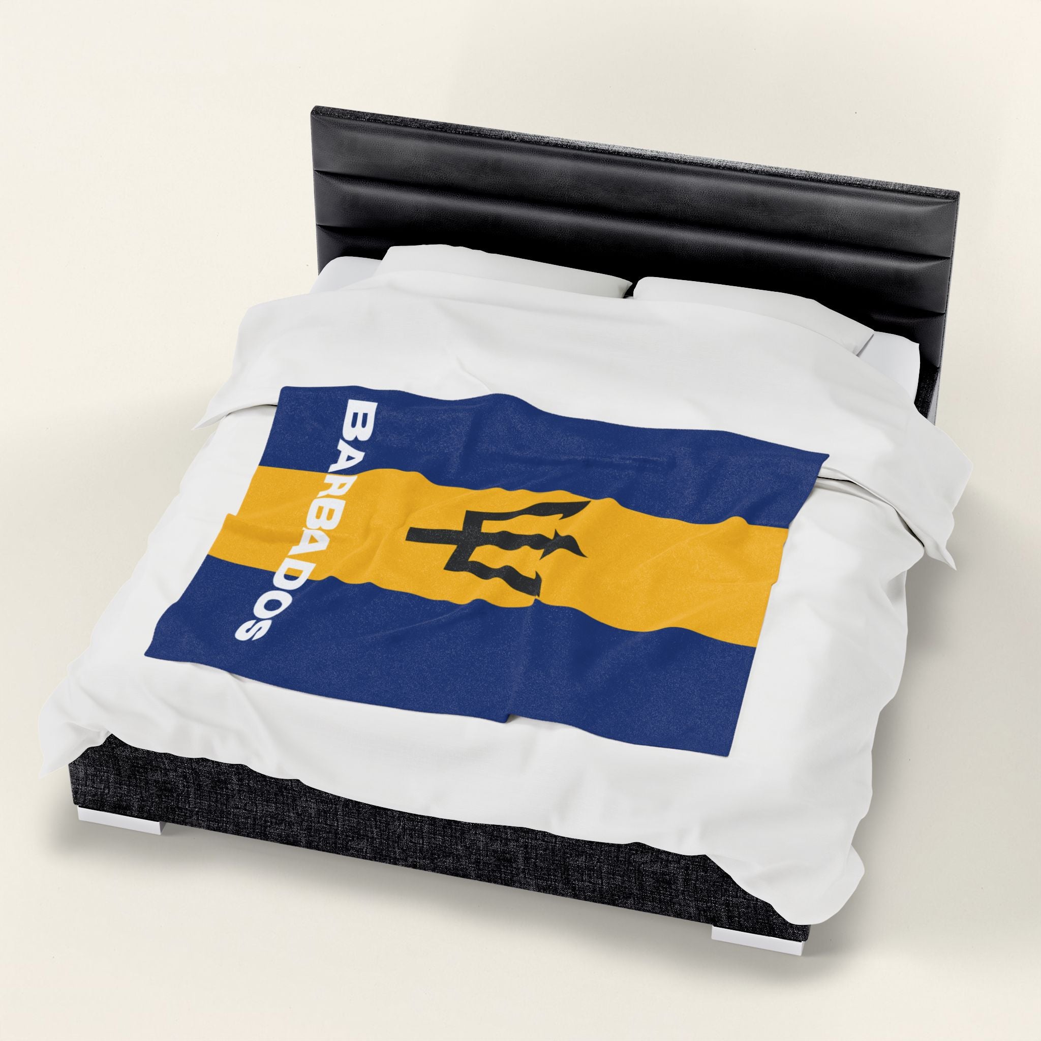 Barbados Flag Velveteen Plush Blanket