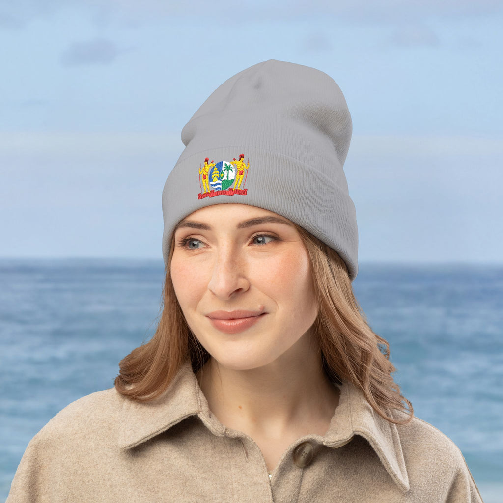 Suriname Coat of Arms Embroidered Knit Beanie