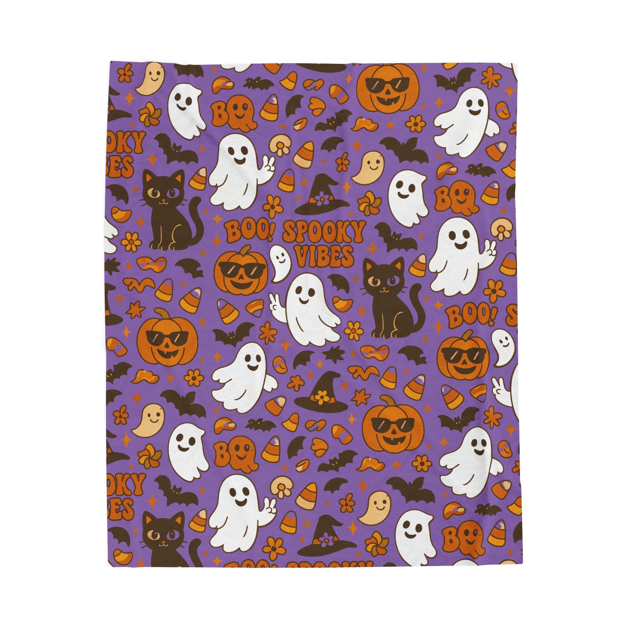 Spooky Vibes Velveteen Plush Blanket