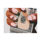 Nails & Money Chic Money Canvas Wall Art, Currency Home Decor, Motivational Wall Decor, Gift for Her, Trendy Room Decoration - Irie Blues Boutique