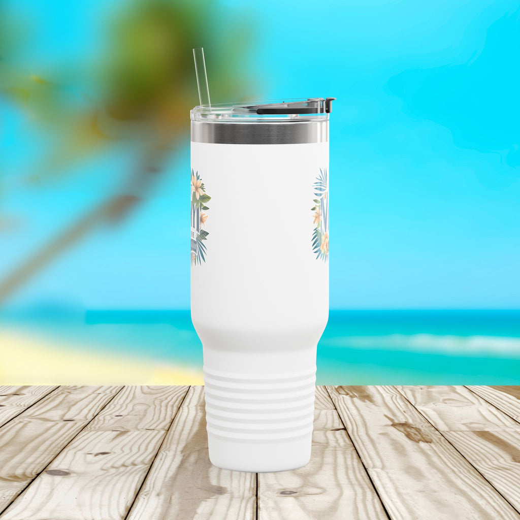 Mom's Best Insulated Travel Mug, 40oz - Floral Design, Gifts for Mom, Mother's Day, Travel Coffee Cup, Beach Trip, Eco-Friendly Mug - Irie Blues Boutique