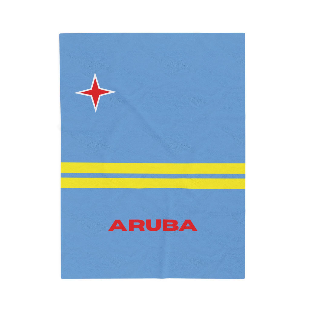 Aruba Flag Velveteen Plush Blanket