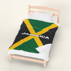 Jamaica Flag Velveteen Plush Blanket - Irie Blues Boutique