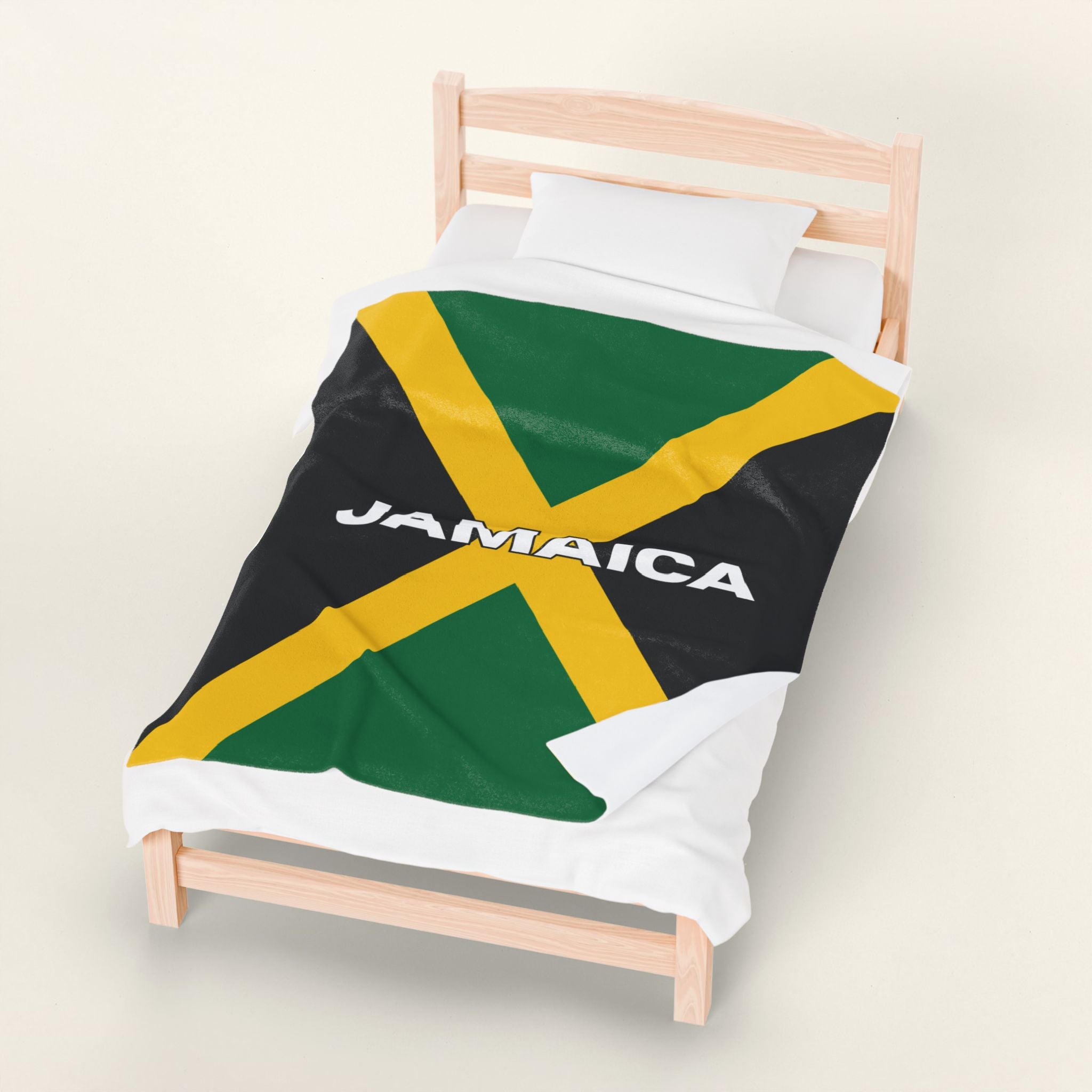 Jamaica Flag Velveteen Plush Blanket - Irie Blues Boutique