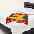 Grenada Flag Velveteen Plush Blanket - Irie Blues Boutique