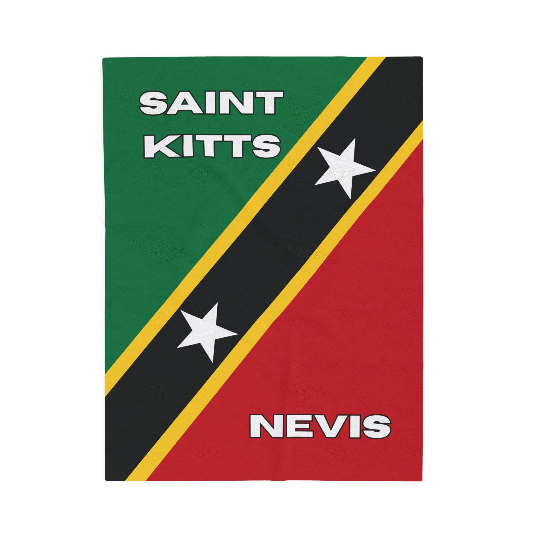 Saint Kitts & Nevis Flag Velveteen Plush Blanket - Irie Blues Boutique