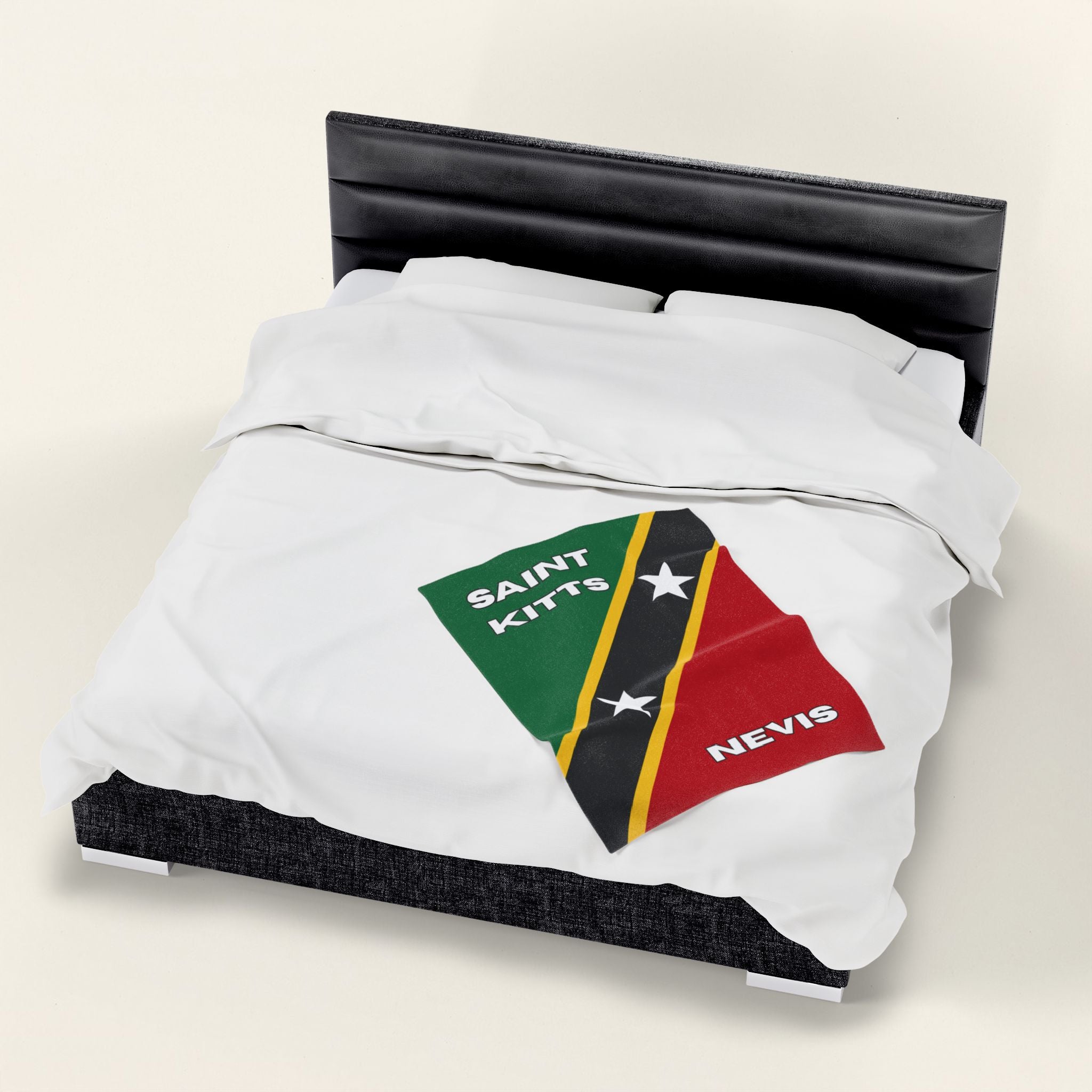 Saint Kitts & Nevis Flag Velveteen Plush Blanket - Irie Blues Boutique