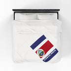 Costa Rica Flag Velveteen Plush Blanket - Irie Blues Boutique
