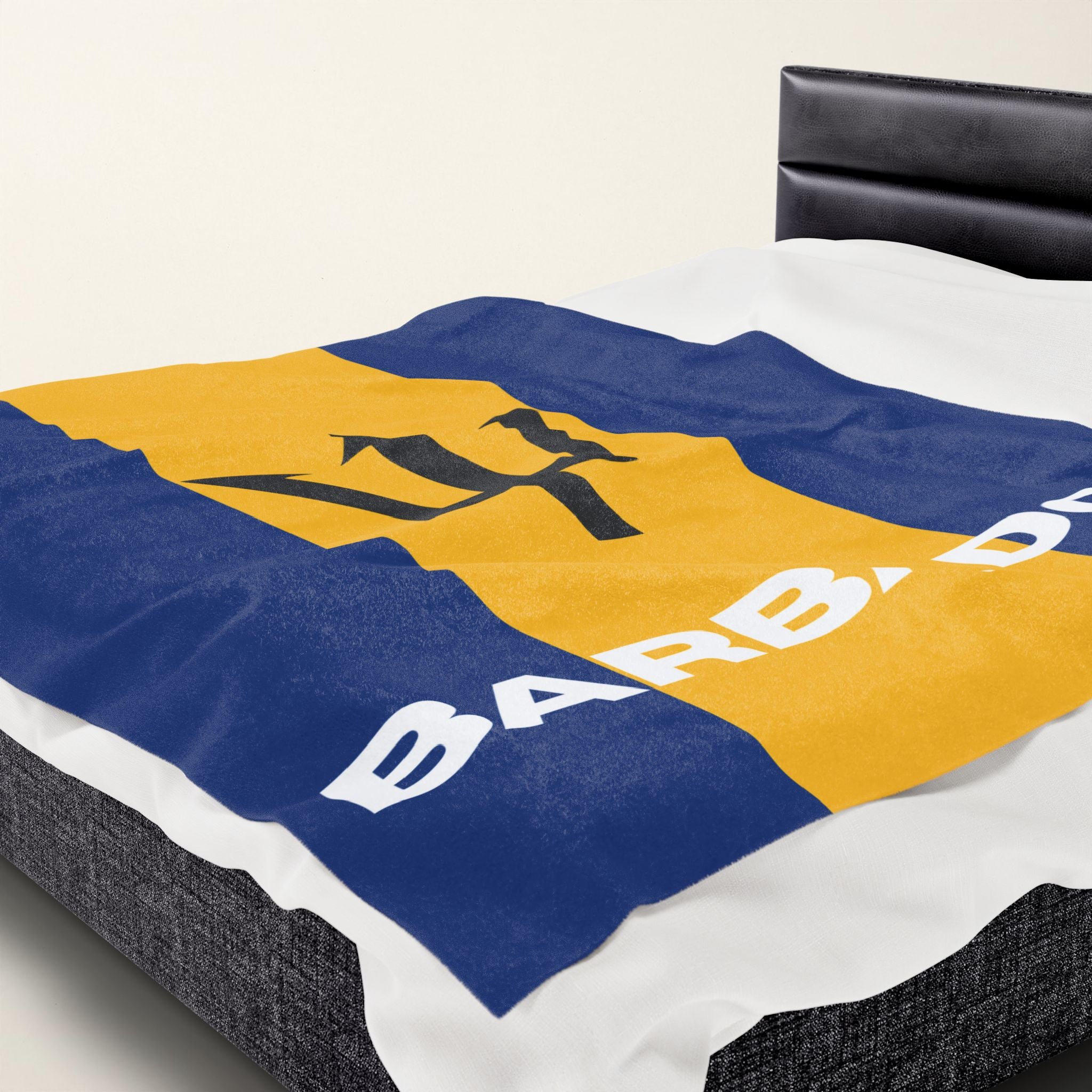 Barbados Flag Velveteen Plush Blanket