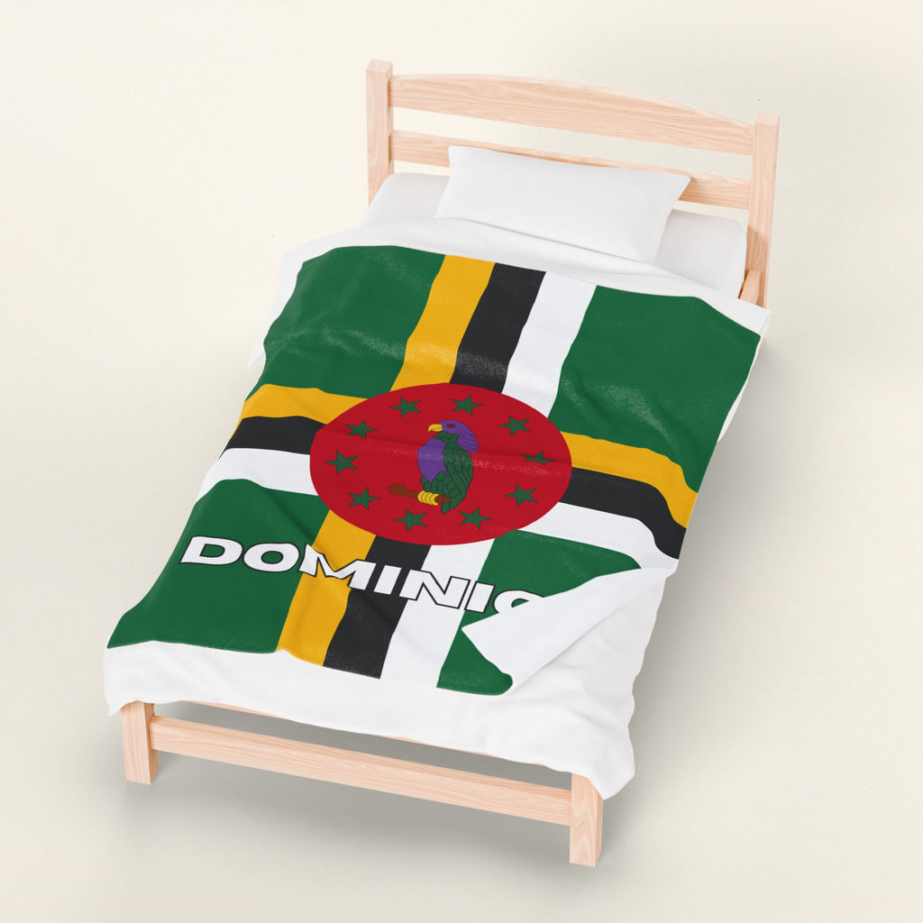 Dominica Flag Velveteen Plush Blanket