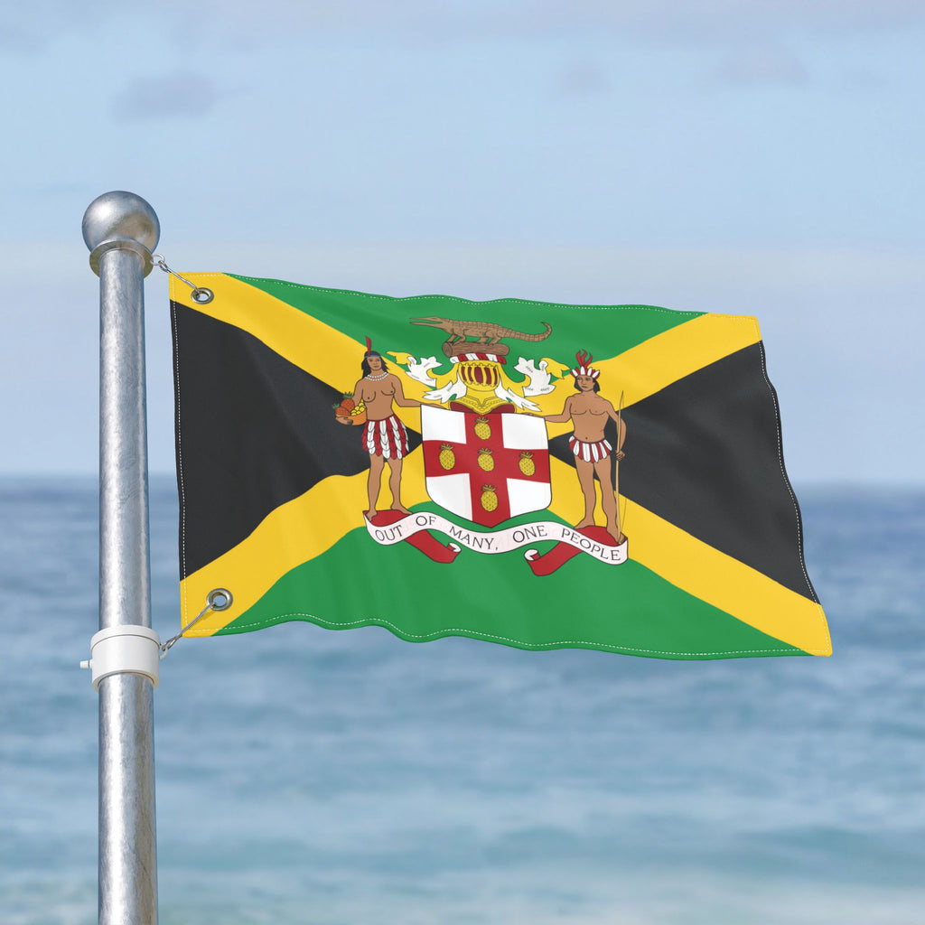 Jamaica Coat of Arms Flag Double Sided Flag
