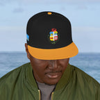 Aruba Coat of Arms Embroidered Snapback Hat - Irie Blues Boutique