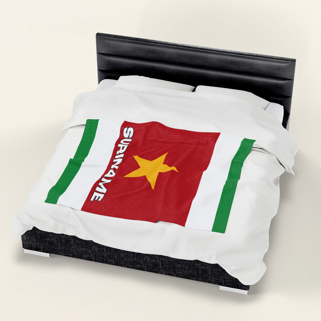 Suriname Flag Velveteen Plush Blanket - Irie Blues Boutique