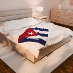 Cuba Flag Velveteen Plush Blanket - Irie Blues Boutique