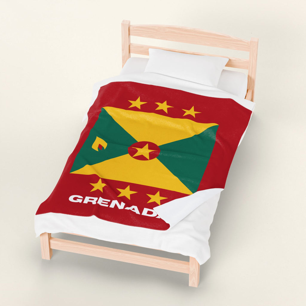 Grenada Flag Velveteen Plush Blanket - Irie Blues Boutique