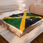 Jamaica Flag Velveteen Plush Blanket - Irie Blues Boutique