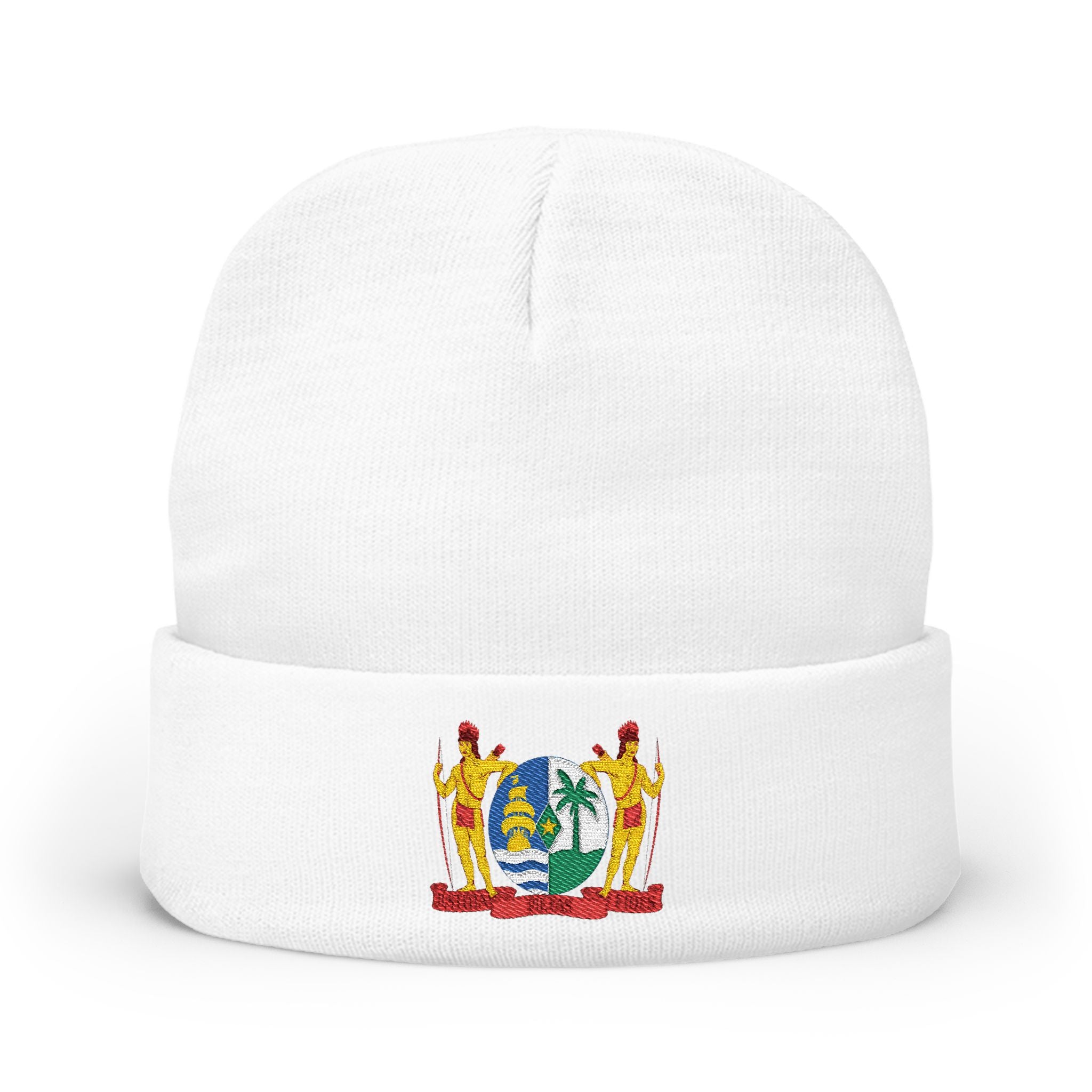 Suriname Coat of Arms Embroidered Knit Beanie