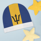 Barbados Flag Baby Beanie, Cute Infant Hat, Newborn Gift, Baby Shower Favor, First Birthday Outfit, AOP Design - Irie Blues Boutique