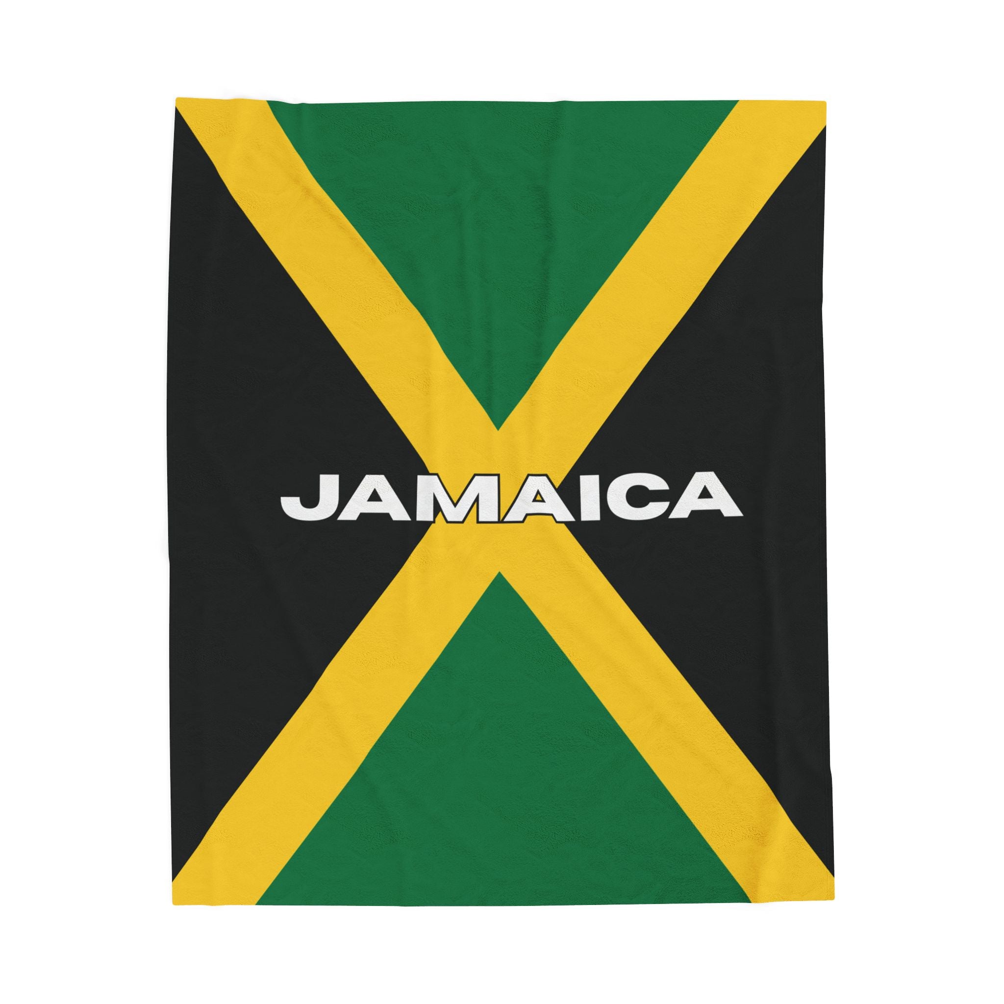 Jamaica Flag Velveteen Plush Blanket - Irie Blues Boutique
