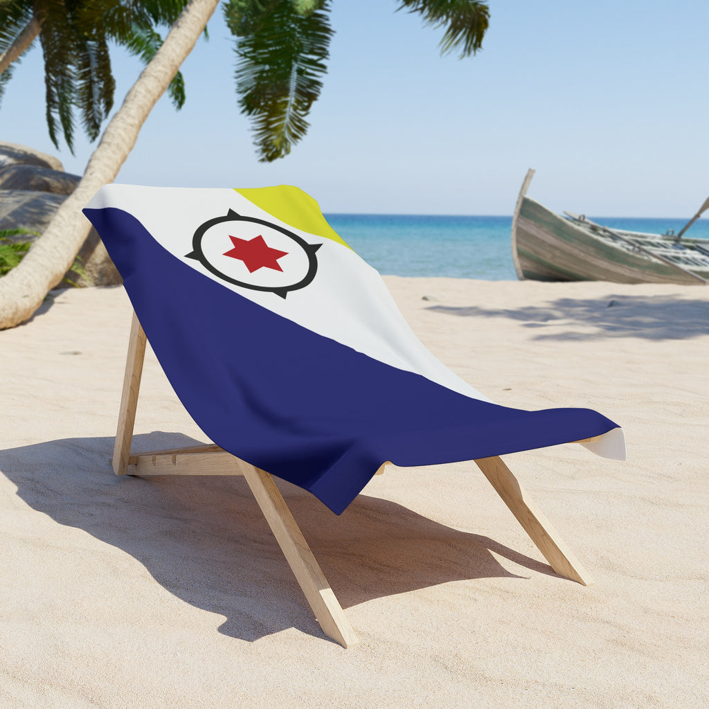 Bonaire Flag Beach Towel, Caribbean Flag Beach Towel, Travel Beach Towel, Vacation Towel, Island Flag Beach Blanket, - Irie Blues Boutique