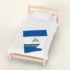 Nicaragua Flag Velveteen Plush Blanket - Irie Blues Boutique