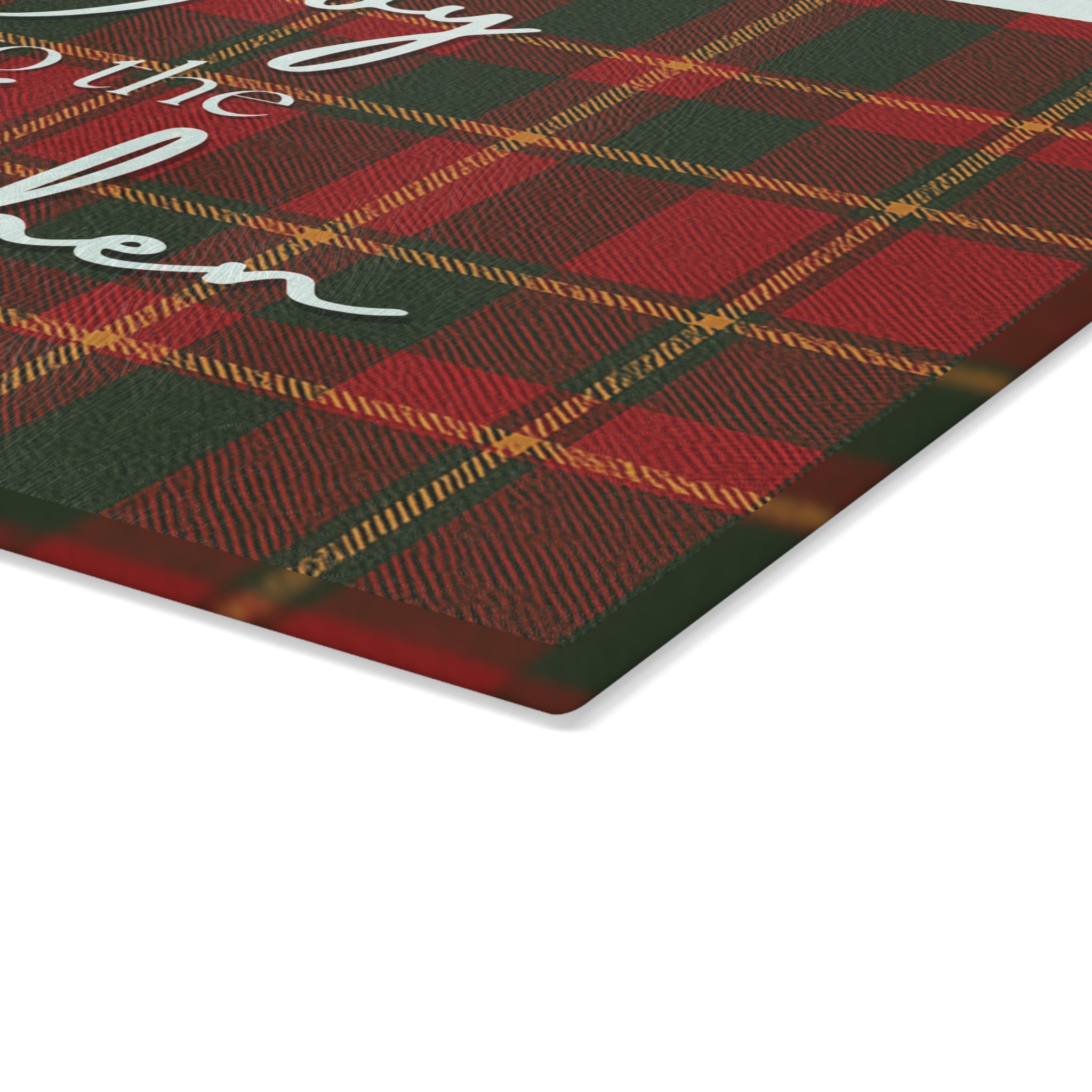 Joyful Holiday Glass Cutting Board