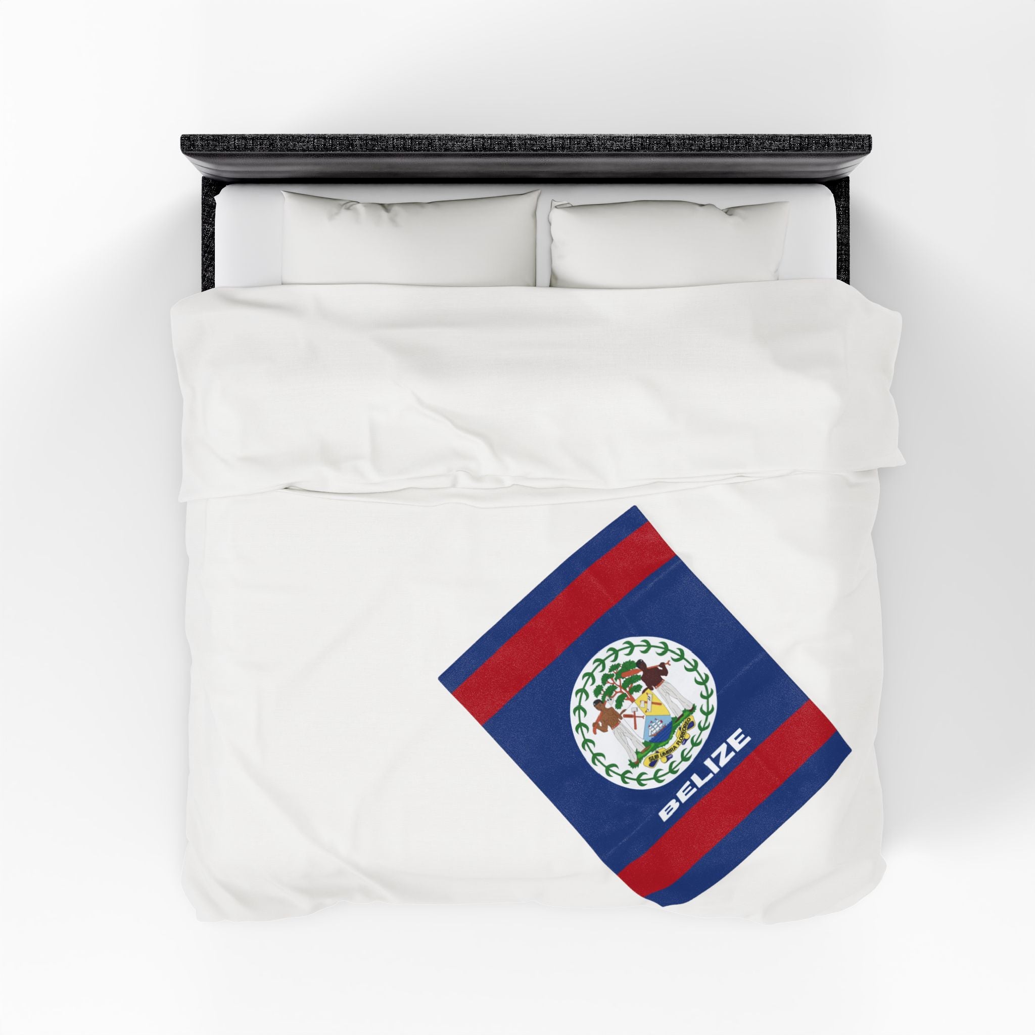 Belize Flag Velveteen Plush Blanket - Irie Blues Boutique
