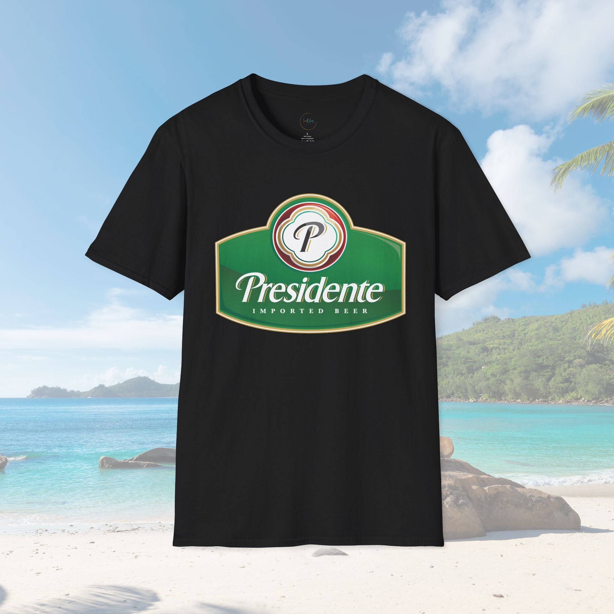 Dominican Republic Presidente Beer Logo Unisex T-Shirt - Irie Blues Boutique