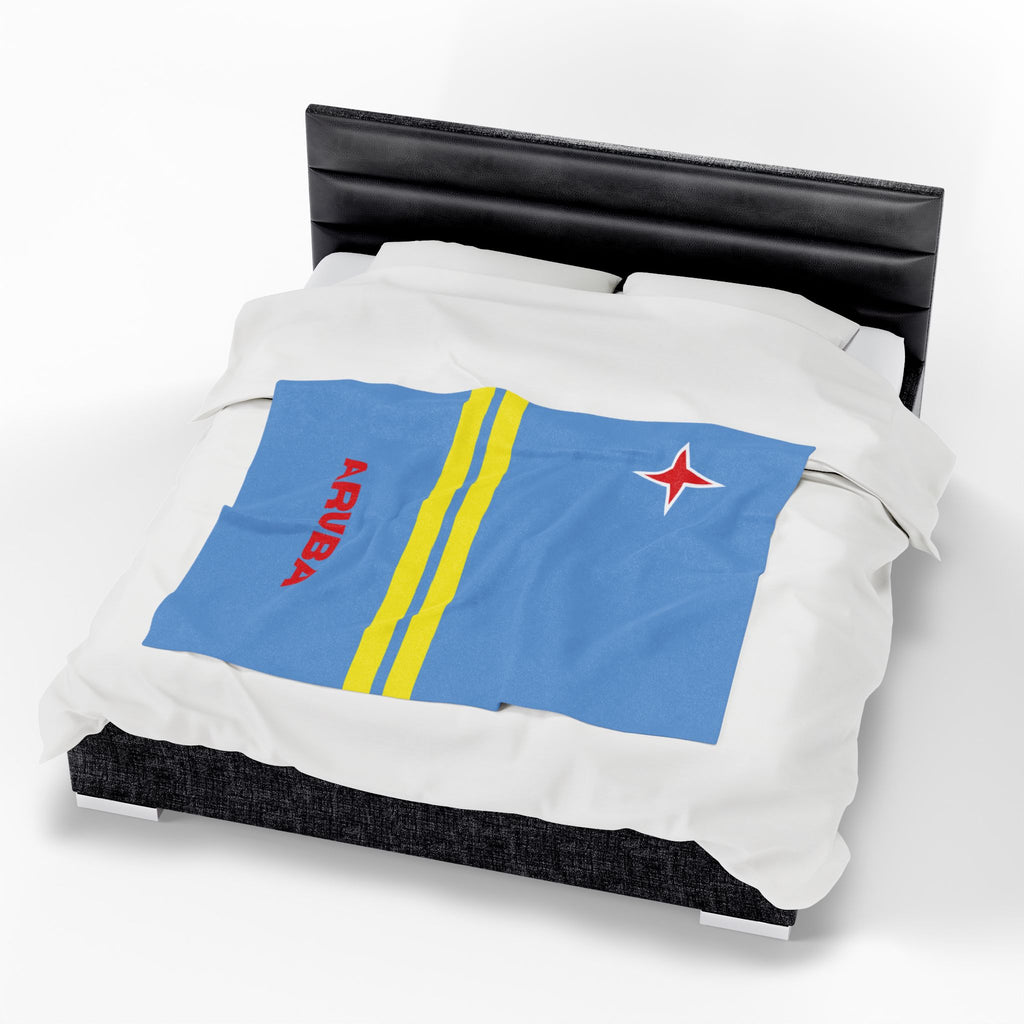 Aruba Flag Velveteen Plush Blanket