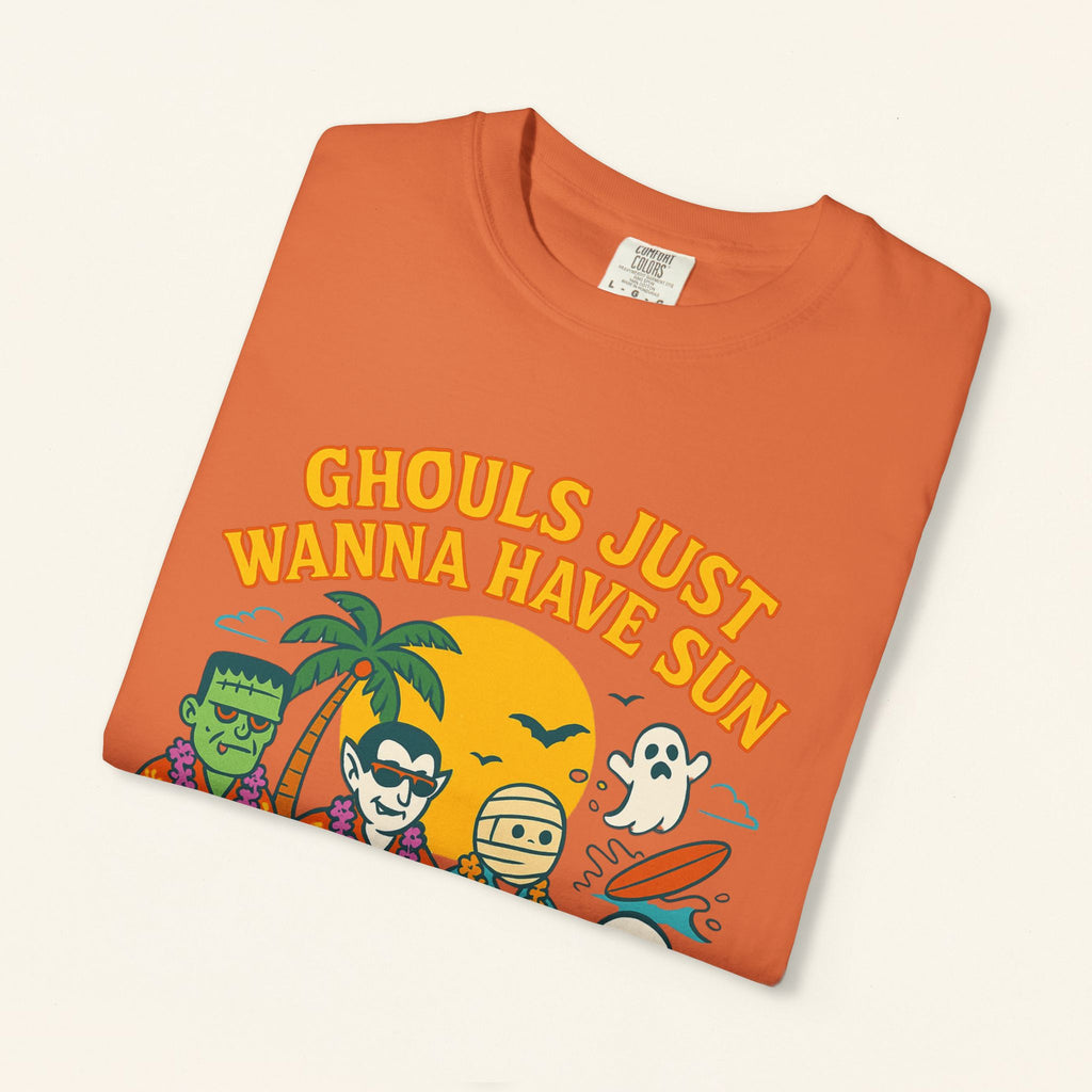 Halloween Beach Party T-Shirt, Fun Graphic Tee, Ghouls Just Wanna Have Sun Shirt, Unisex Casual Tee, Summer Vibes Shirt - Irie Blues Boutique