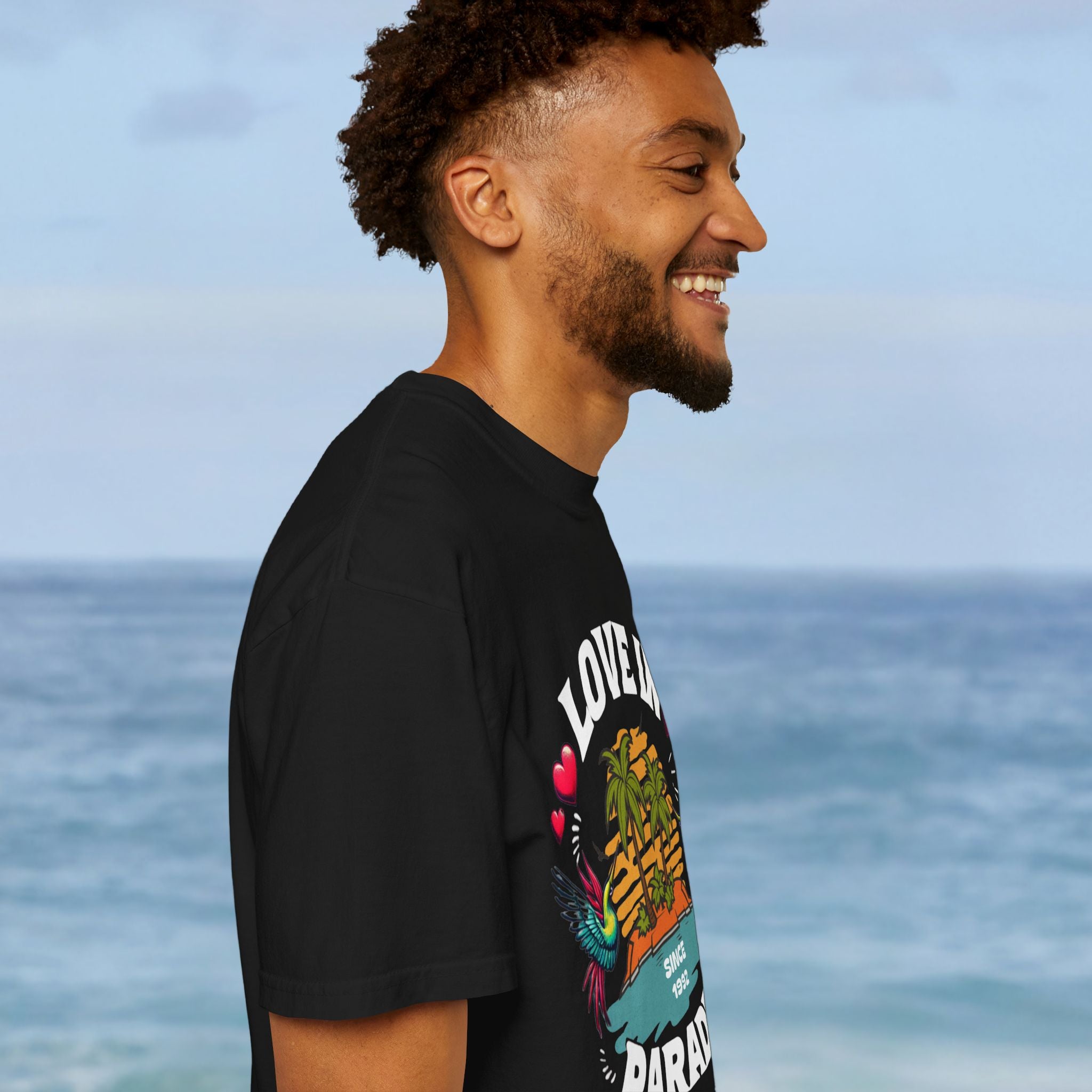 Love In Paradise Couples Personalized Date T-Shirt