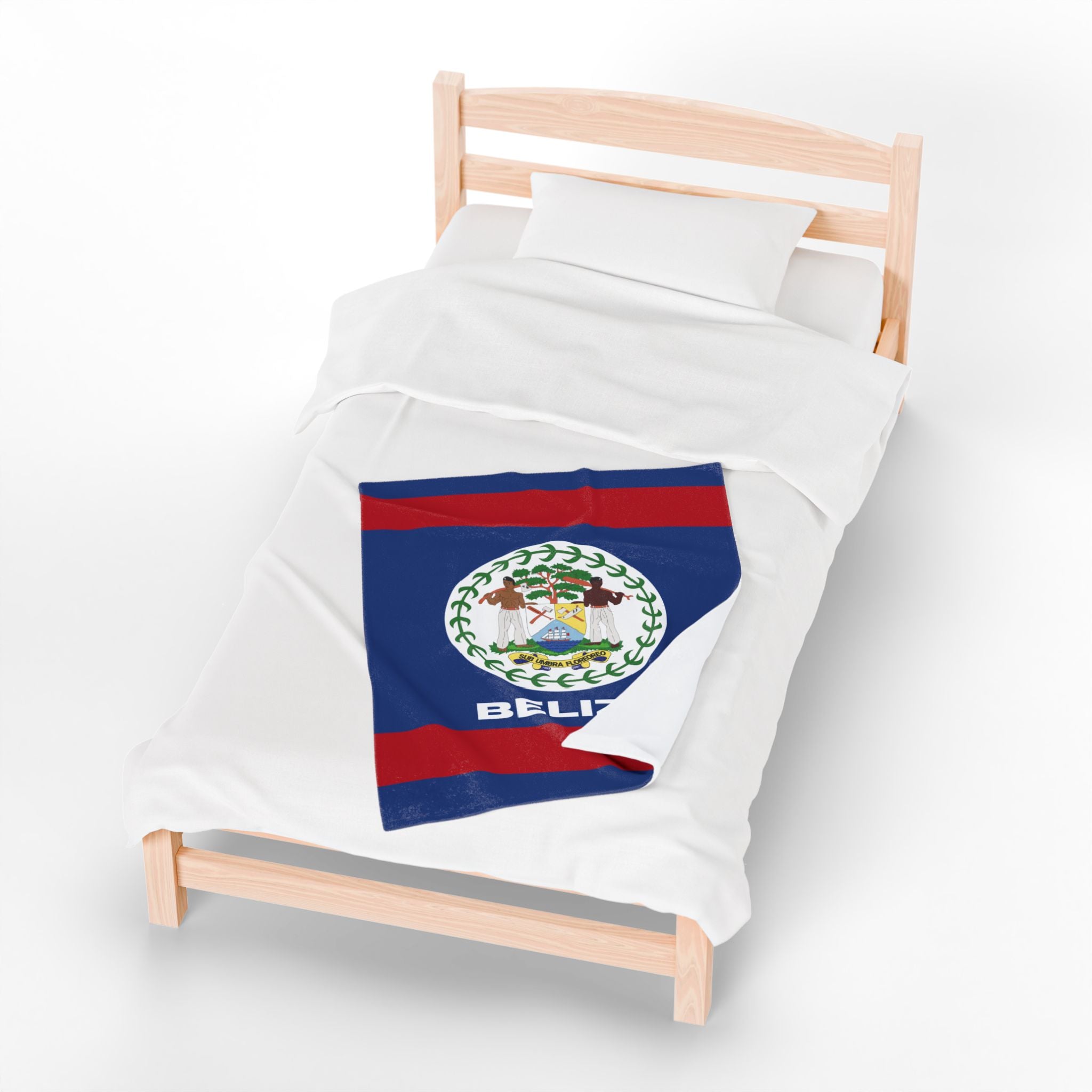Belize Flag Velveteen Plush Blanket - Irie Blues Boutique