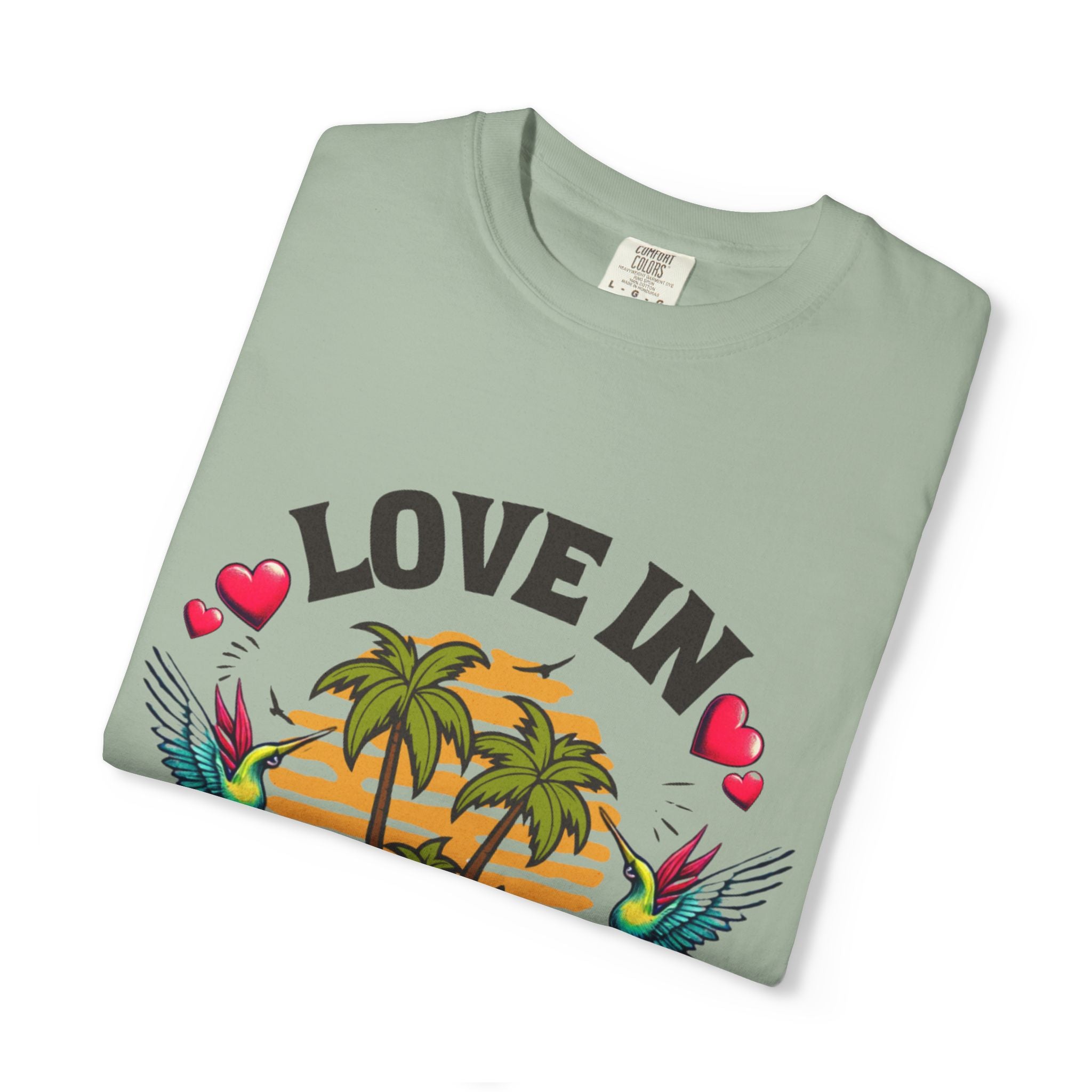 Love In Paradise Couples Personalized Date T-Shirt