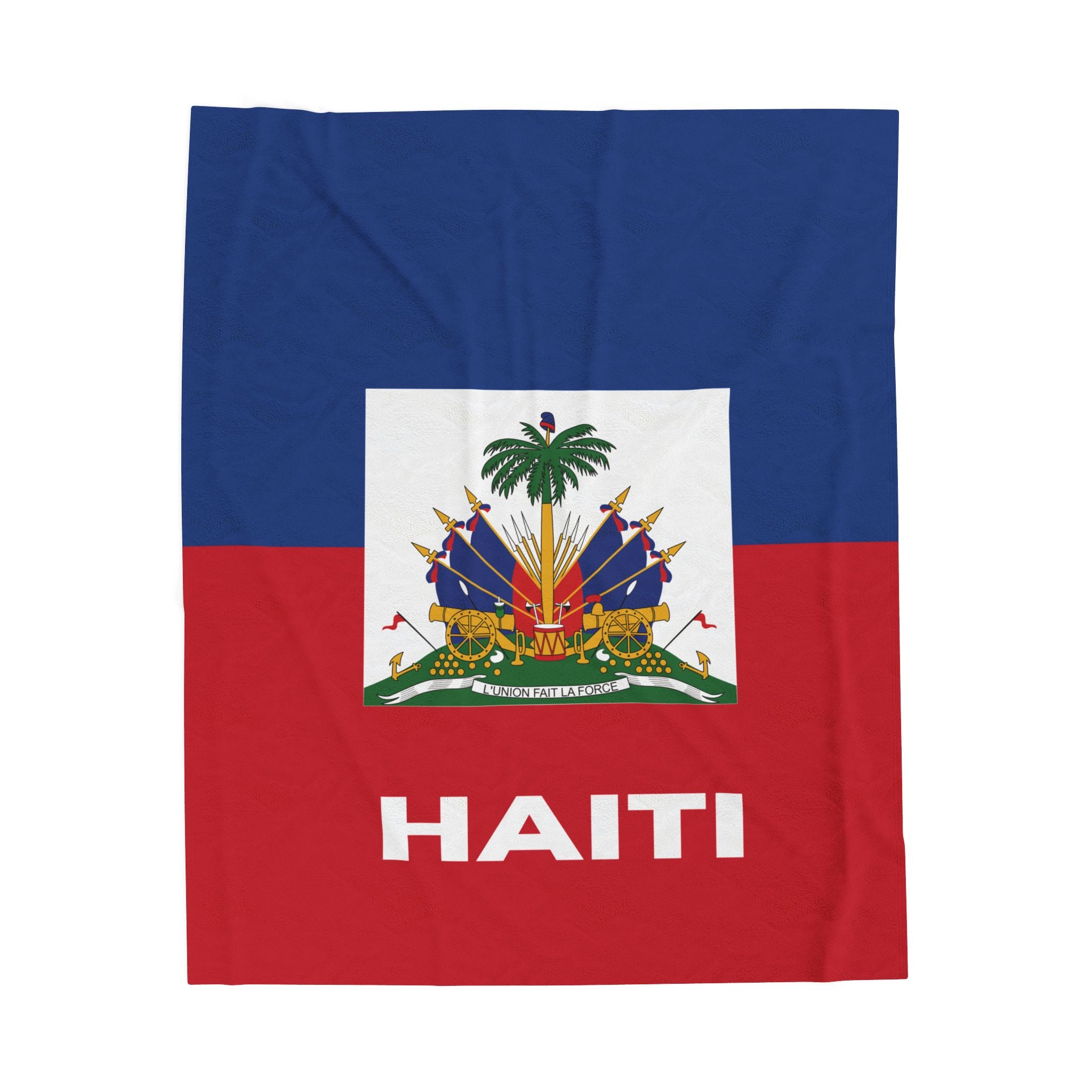 Haiti Flag Velveteen Plush Blanket - Irie Blues Boutique