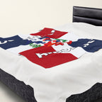 Dominican Republic Flag Velveteen Plush Blanket - Irie Blues Boutique